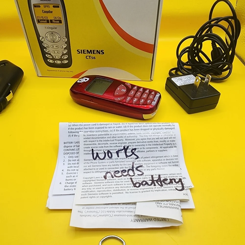 Cingular AT&T Siemens CT56 Cell Phone * Needs Battery-works Oklahoma Sooners